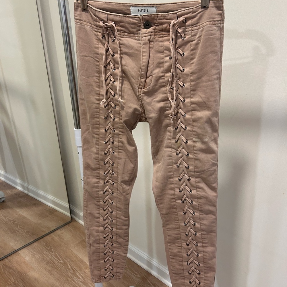 Pistola Blush Lace-Up Pants